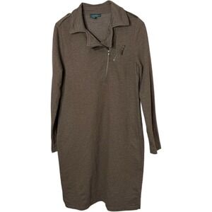 Lauren Jeans Co Ralph Lauren Brown Quarter Zip Shift Dress M